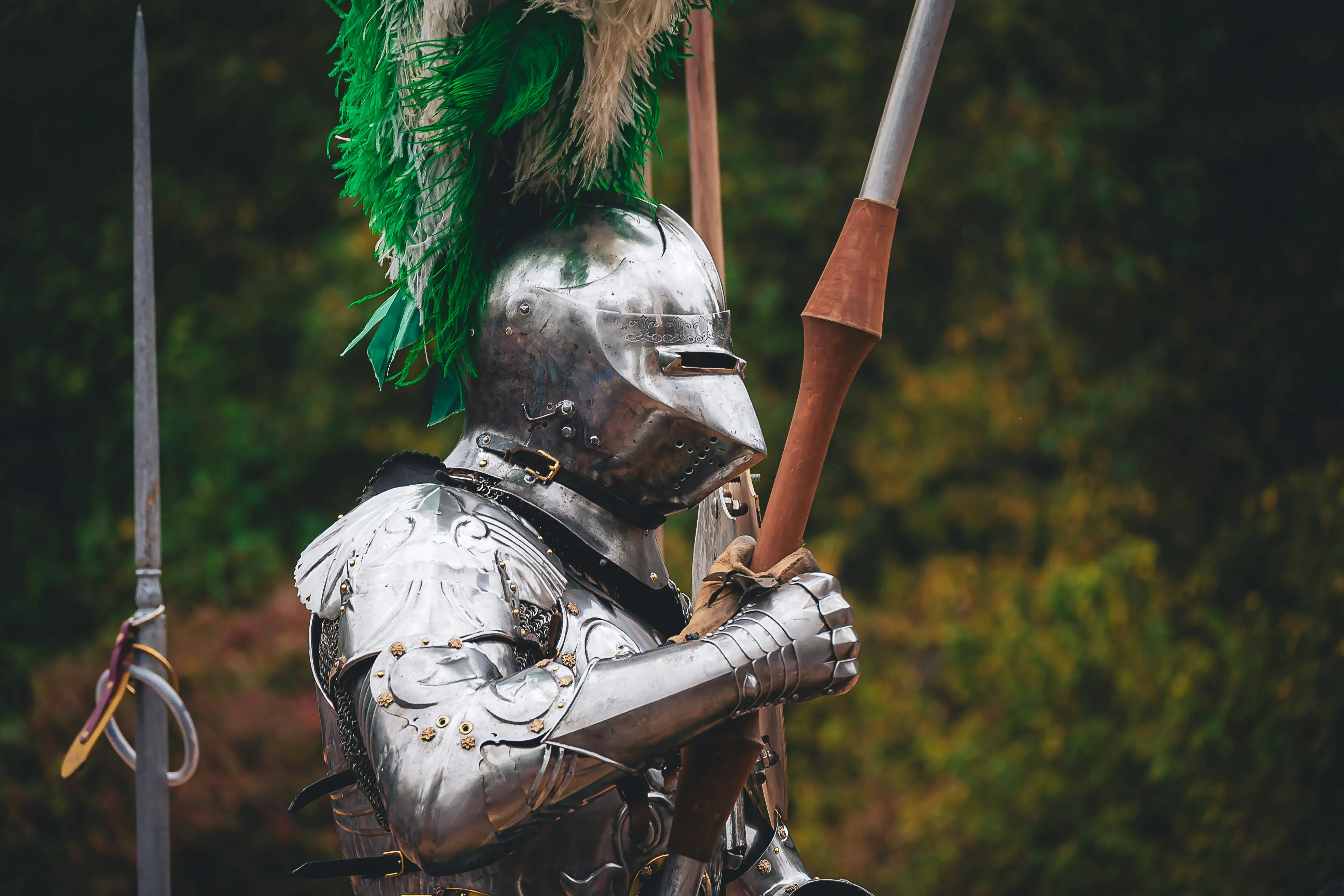 Knight in full armor holding a sword